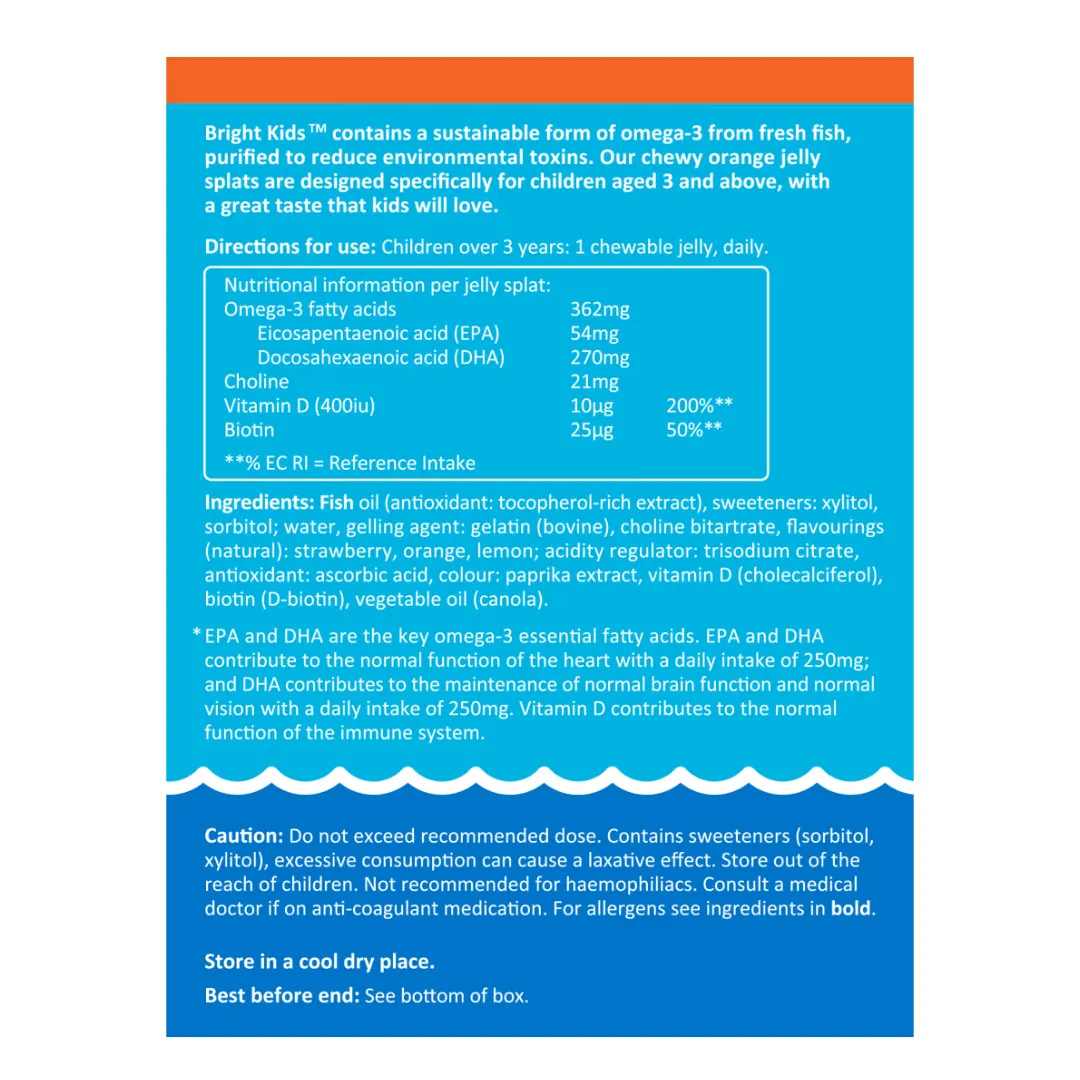 Eskimo-3 Bright Kids Jelly Splats Omega 3 Fish Oil - 27 + 3 FREE! - Image 2