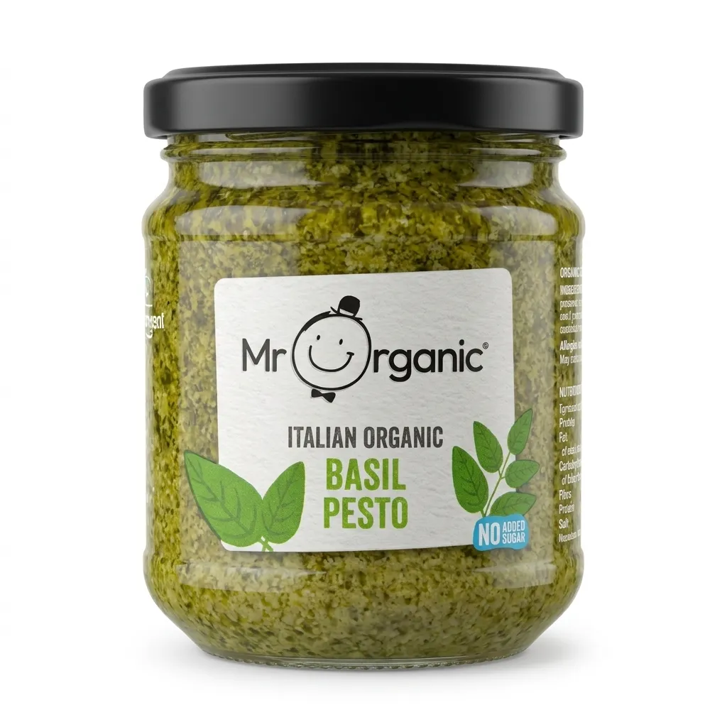 Mr Organic Dairy-Free Basil Pesto 190g Pack 10