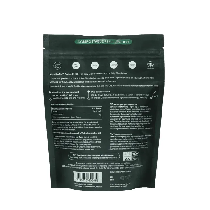 Invivo Bio Me Prebio PHGG pouch back