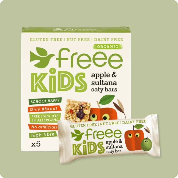 FREEE Organic Kids Apple & Sultana Flapjack Oaty Bars 5x25g