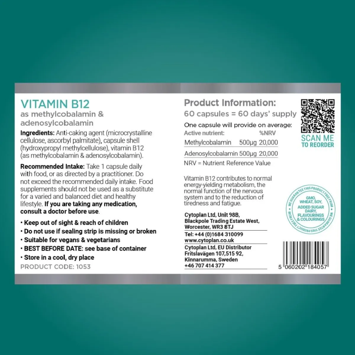 Cytoplan Vitamin B12 Label