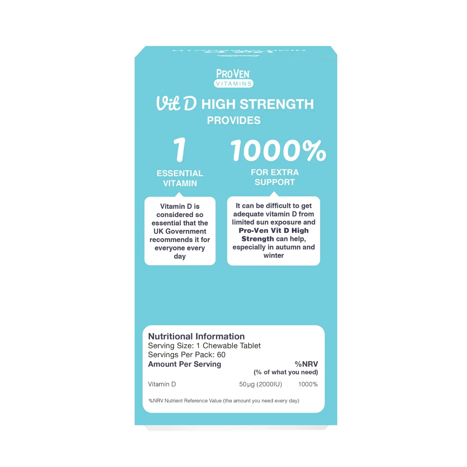 Pro-Ven High Strength Vit D Chewable Tablets back